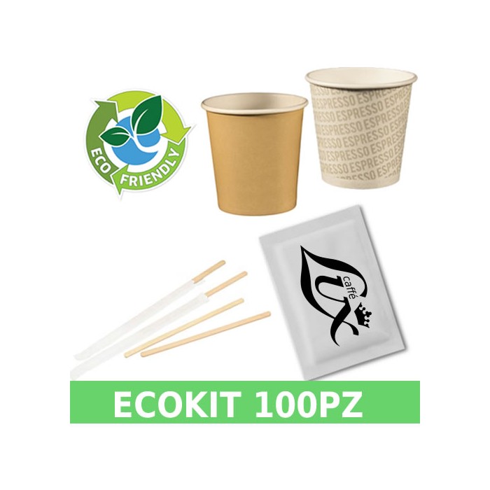 ECOKIT 100 Zucchero, Palette, Bicchieri carta