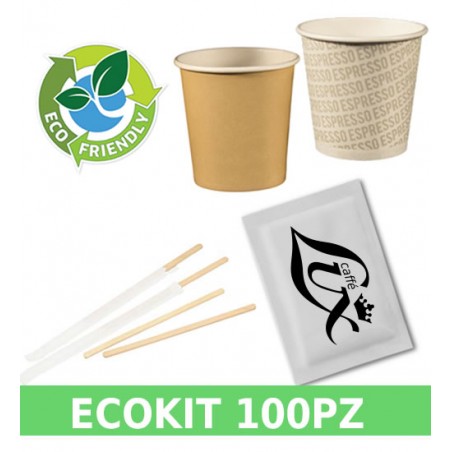 Eco Kit 100 Zucchero, Palette, Bicchieri carta Lux - Zucchero, Palette e  Tazzine