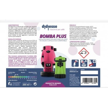 Bomba Plus Détartrant pour nettoyage de machine 250 ml Adattori, Filtri e Ricambi
